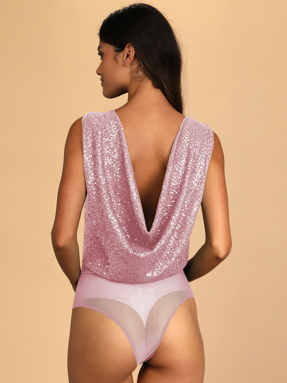 Sequin Surplice Sleeveless Bodysuit - store name